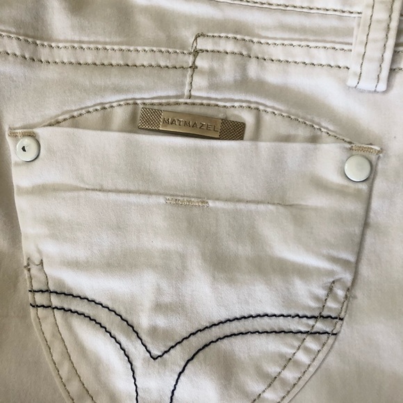 Matmazel European Designer White Capri Jean Pants - Picture 8 of 16